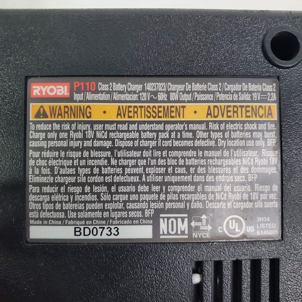 Genuine RYOBI 1423701 ChargePlus+ 18v NiCad NiCd OEM Battery Charger - Picture 4 of 8